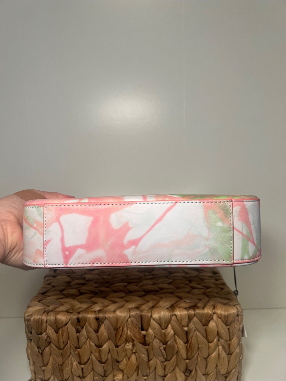 Kurt Geiger Pink Tie-Dye Shoulder Bag with Cream & Green Accents - Picture 7 of 8